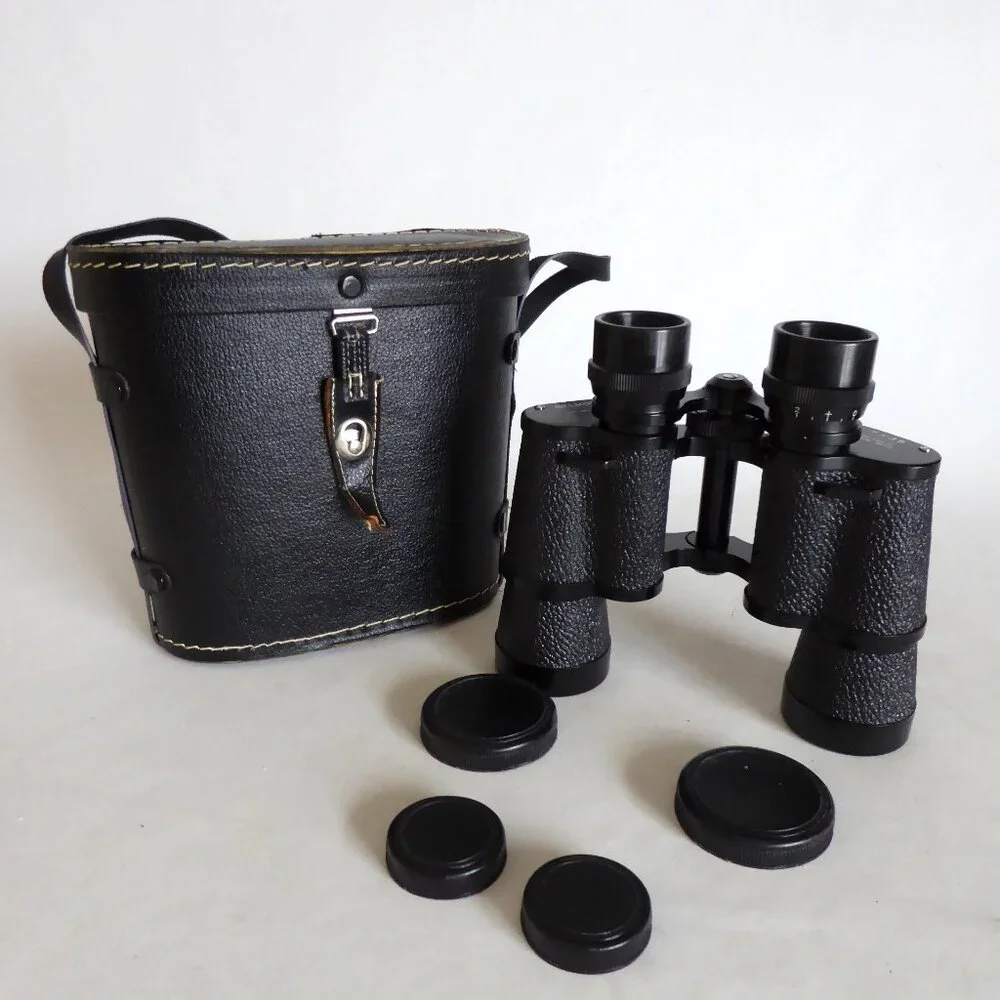 VINTAGE 7 x 35 BELMONT LIGHTWEIGHT FIELD VIEW BINOCULARS IN BLACK CASE